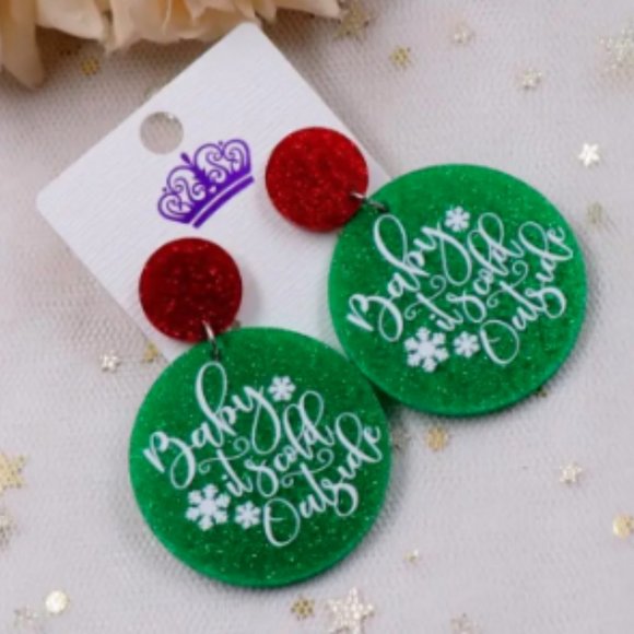 🍏50% OFF/3+...Glittering Acrylic Dangle Christmas Earrings - Picture 5 of 8